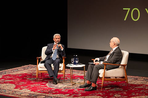 Union External Affairs Minister S Jaishankar during an event at Asia Society, in New York, US.