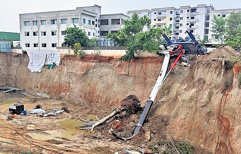 Three construction workers died when a crane lost control and collapsed at a building site on DBR Hospital Road in Tirupati on Tuesday 
