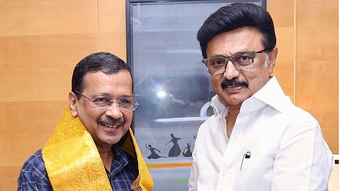 AAP national convenor Arvind Kejriwal and DMK chief MK Stalin.