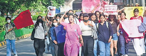 Activists hold a march to the Secretariat for enhanced safety steps.