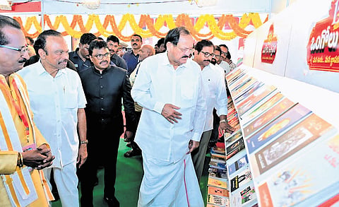 Former Vice President M Venkaiah Naidu, Odisha Governor K Haribabu takes part in ‘150 Years of Ongole’ celebrations held on Wednesday.