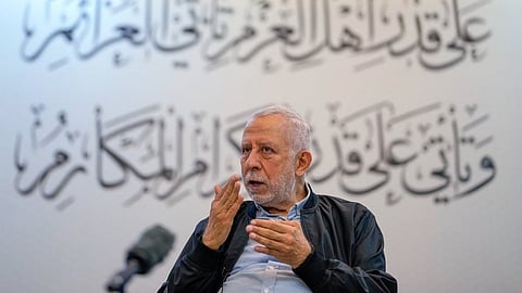 Islamic Jihad deputy Secretary General Mohammed al-Hindi talks during an interview with The Associated Press in Istanbul on Monday, Sept. 28, 2026. 