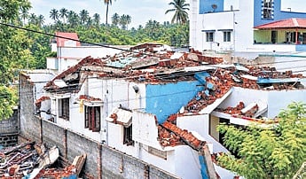 The blast’s shockwaves damaged doors and windows of four houses in the vicinity 