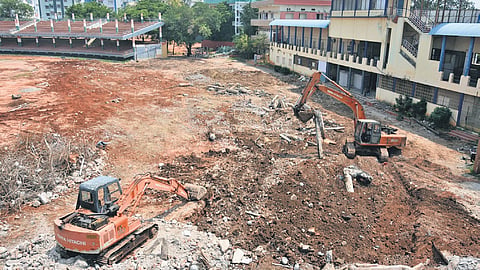 Renovation works underway at the IGMC stadium on Thursday 