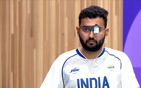 Anish Bhanwala during the men's 25m rapid fire pistol final