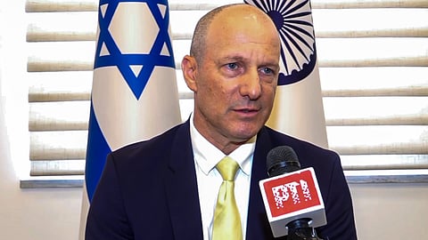 Israeli Ambassador to India Reuven Azar speaks to PTI over the Flydubai incident, in New Delhi, Thursday, Oct. 1, 2026.