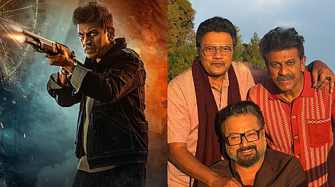 A poster for Bail (L), Sai Kumar and Shivarajkumar and Jayaram (R)