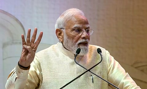 Prime Minister Narendra Modi addresses the centenary celebrations of the Union Public Service Commission (UPSC), in New Delhi.