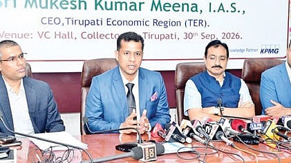 TER one day meeting held on Wednesday at Collectorate in Tirupati, CEO TER and Principal Secretary Mukesh Kumar Meena addressing the media. 