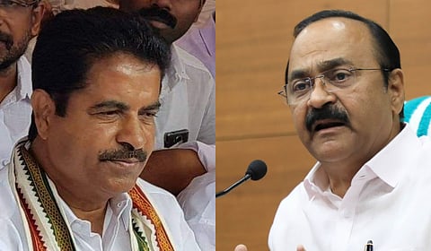 UDF convener Adoor Prakash's (L) open questioning of Satheesan is being viewed as part of a bigger move, targeting the CM.  