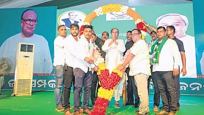 BJD president Naveen Patnaik launching the party’s month-long Jana Sampark Padayatra 