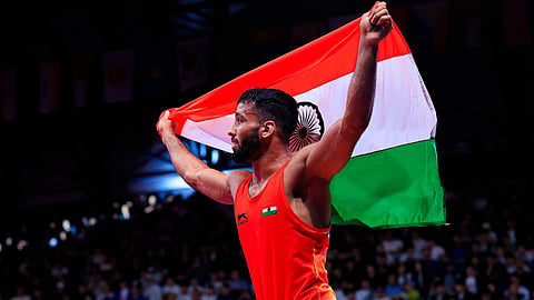 Sujeet Kalkal clinches gold medal in the 65kg weight category