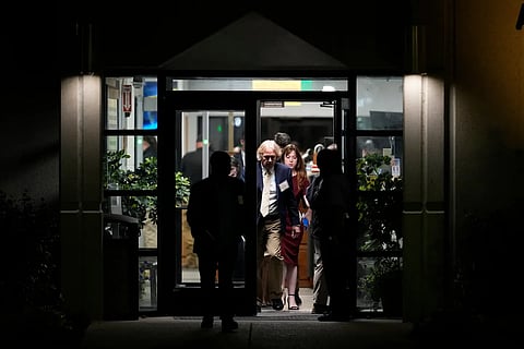 Media witnesses leave Riverbend Maximum Security Institution after the execution of Christa Pike was halted Wednesday, Sept. 30, 2026, in Nashville, Tenn.