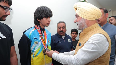 L-G Taranjit Singh Sandhu inaugurated a Delhi Development Authority (DDA) sports complex.
