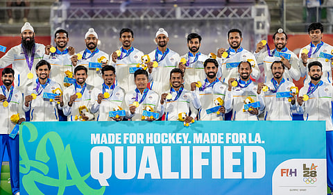 India men's hockey team after the final on Saturday