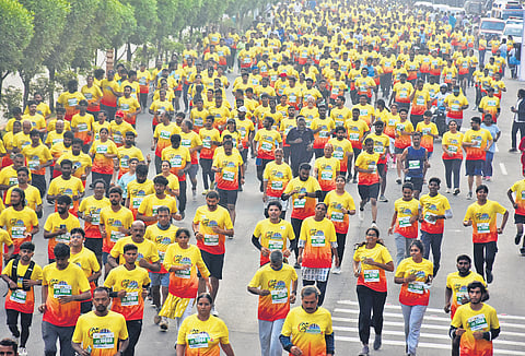 Runners and enthusiasts from various States take part in the ‘Swachhathon 2026’ Run organised by Swachh Andhra Corporation in Vijayawada on the occasion of Gandhi Jayanti 
