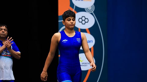 Wrestler Antim Panghal finished on the podium on Saturday