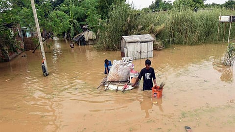 An image showing floods in Bihar.
