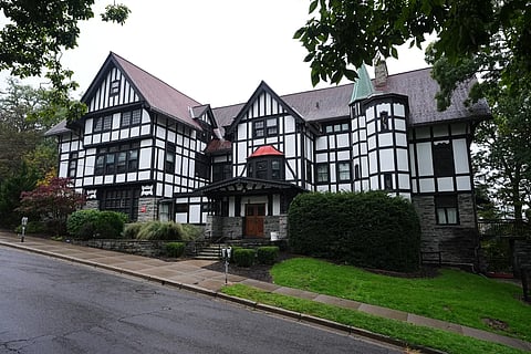 Shown is the the Chi Phi fraternity house at Cornell University in Ithaca, N.Y., Thursday, Oct. 1, 2026. 