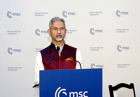 External Affairs Minister S. Jaishankar addresses the 62nd Munich Security Conference, in New Delhi on Sunday.