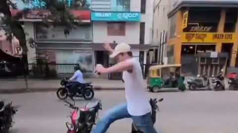A screen grab from the video uploaded on social media by Canadian expatriate Caleb Friesen  