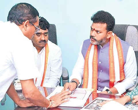 Civil Aviation Minister K Ram Mohan Naidu holds meeting with MLA and officials on Monday 