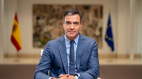 FILE - Spain's Prime Minister Pedro Sanchez poses for a portrait after an interview with The Associated Press at the Moncloa Palace in Madrid, Spain, June 27, 2022. 