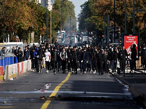 School students protest in France 