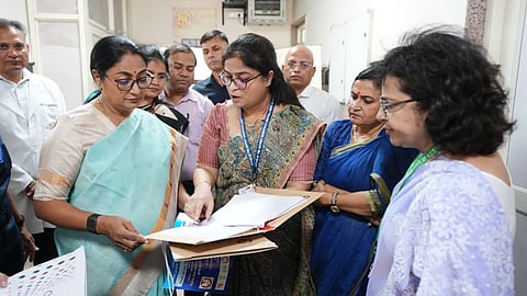 Delhi CM inspects services for women at LNJP hospital.