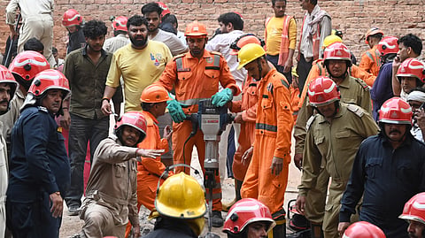 Recent Satya Niketan PG collapse.