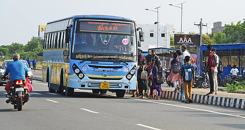 Buses frequently skip the authorised stops located about 100 metres from the campus entrance on both sides of the highway towards Tiruchy and Pudukkottai.