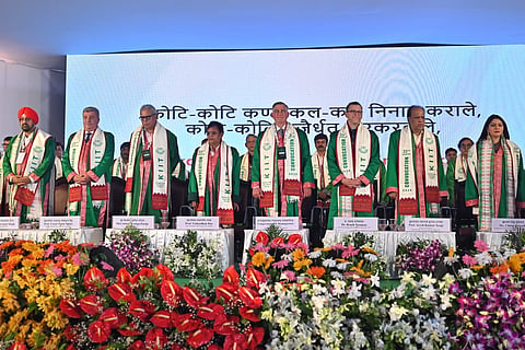 Dignitaries on the dais during the convocation ceremony on Monday  