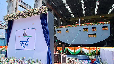 Surya will now be fitted with its machinery, replenishment gear and weapon systems, followed by sea trials. Deliveries are due to begin from mid-2027.