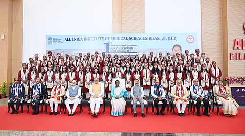 At the ceremony, the doctors received their degrees while dressed in traditional kurta-pyjamas and caps.