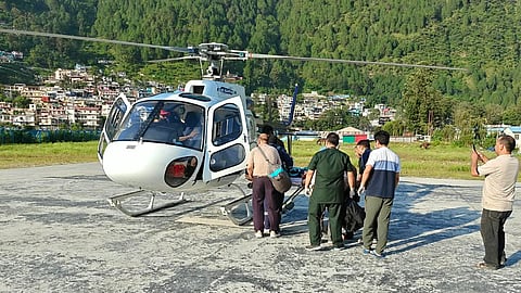 Less critical patients are taken to nearby hospitals, as required, through coordination between helicopter services and ambulances.