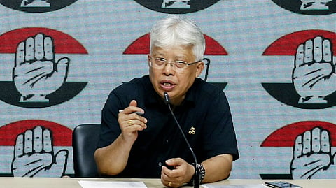 In this file photo from April 20, 2026, Congress MP Prof. Angomcha Bimol Akoijam speaks during a press conference at the AICC office in New Delhi.