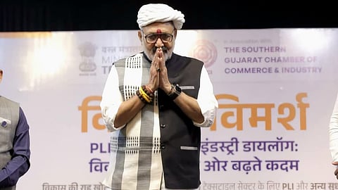 Union Textile Minister Giriraj Singh in Surat.