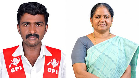 CPI candidate P Lakshmanan (L) and CPM candidated P Sugandhi.