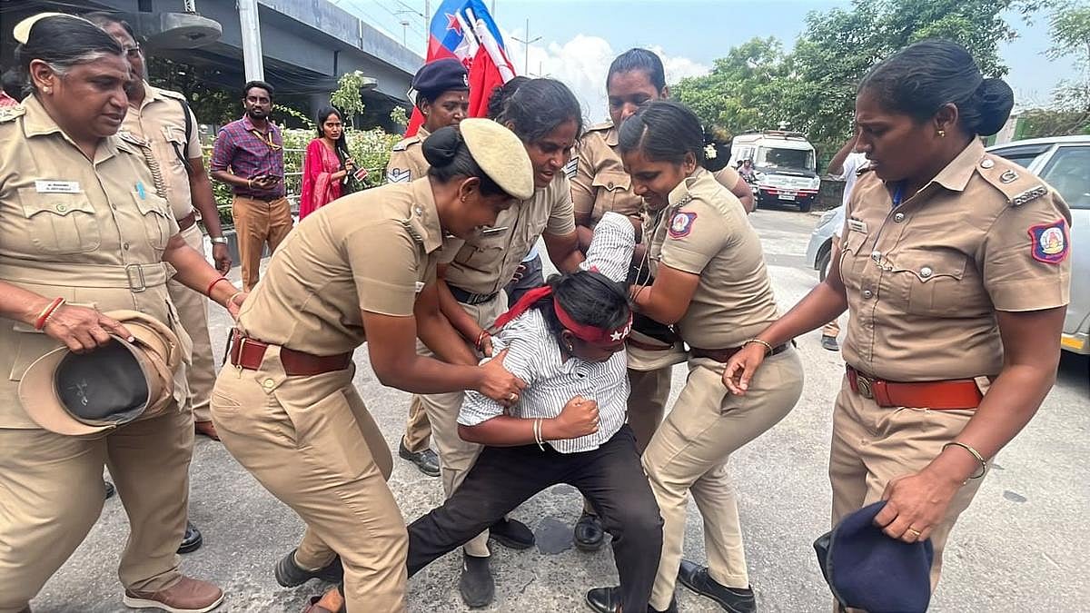 Over 100 AISF, AIYF cadres held in Chennai protest seeking CEC Gyanesh Kumar's removal