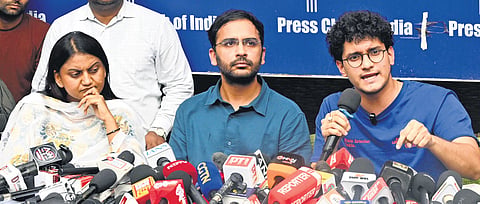 Ratna Singh (left), Ashutosh Ranka, Saurav Das(R) at the Press Club | Parveen Negi