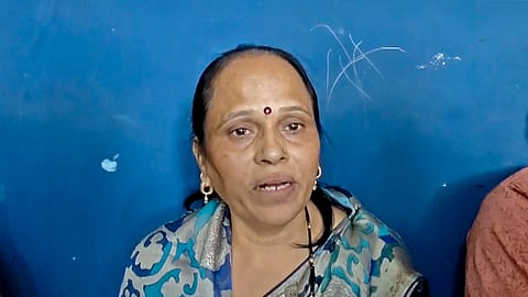 Anita Dipke, mother of Cockroach Janta Party (CJP) founder Abhijeet Dipke, speaks to the media regarding the detention of her son by Delhi Police and alleges that he was prevented from attending his grandmother's funeral rites, in Hingoli, Maharashtra, Sunday, Oct. 11, 2026
