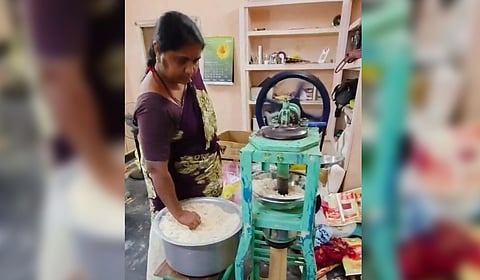 Mumtaz Begum of Tallamudi, Bommuluru runs a vermicelli-making unit.