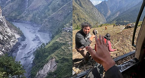 In this photo provided by the Nepal Army, Budhi Gandaki river in north central Nepal is seen in spate, Sunday, Oct. 11, 2026.