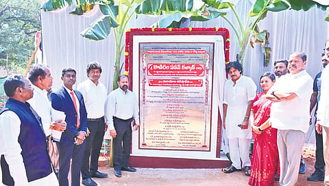 Deputy Chief Minister Pawan Kalyan launches the Adavitalli Bata 2.0 programme for the construction of roads in Rampachodavaram mandal on Sunday 