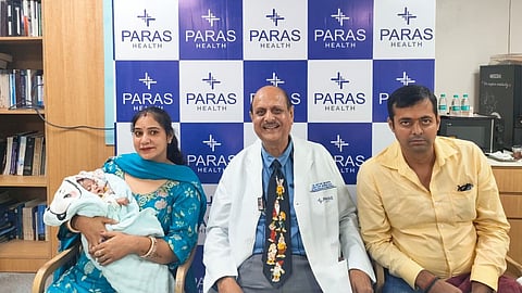 The baby girl was placed on mechanical ventilation and administered surfactant replacement therapy.