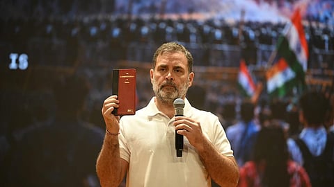 Leader of Opposition Rahul Gandhi speaking with media on Gyanesh Kumar at Congress Headquarters in New Delhi on October 12, 2026. 