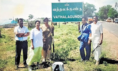 Navanethem ‘Navi’ Pillay along with her siblings posing for a photo during her visit to Vathalagundu in Dindigul in 2007 