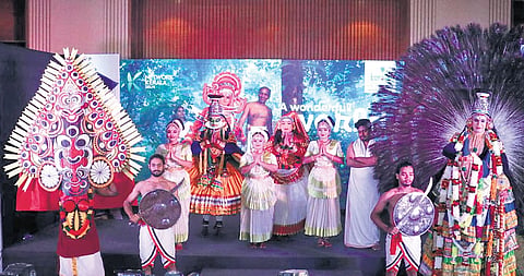 Artistes perform during the event at The Lalit in New Delhi on Tuesday.
