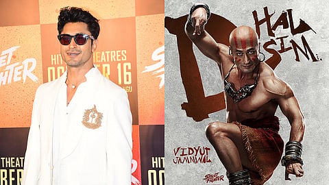 Vidyut Jammwal (left) and a poster of him as Dhalsim from Street Fighter