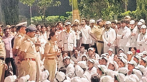 SP Kanika Sikriwal appeals to Tata Electronics employees to withdraw their protest on Wednesday night.